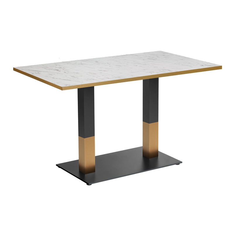 Omega Complete Dining Table - White Carrara Marble With Boston Sleek B ...