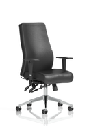 Onyx Ergo Posture Chair Black Bonded Leather With Arms - NWOF