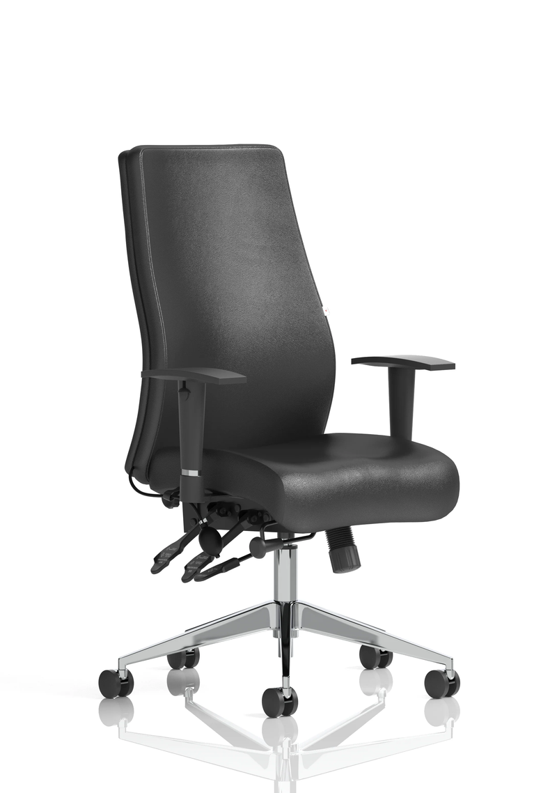 Onyx Ergo Posture Chair Black Bonded Leather With Arms