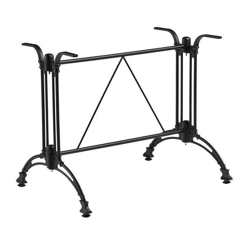 Orleans 4 Leg Rectangle Dining Table Base - Black Aluminium - NWOF