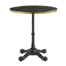 Parisian Complete Dining Table With Flat Auto-Adjust Base - Dark Marble With Gold Rim - NWOF