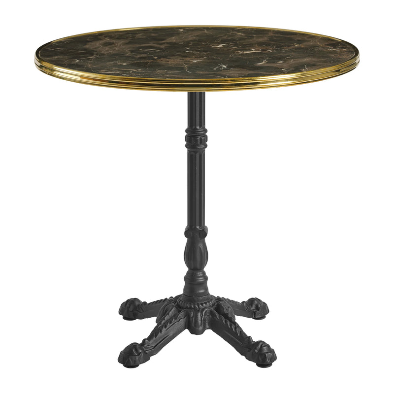 Parisian Complete Dining Table With Nevada Black Base - Dark Marble - NWOF