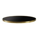 Parisian Table Top - Black With Gold Metal Rim - NWOF