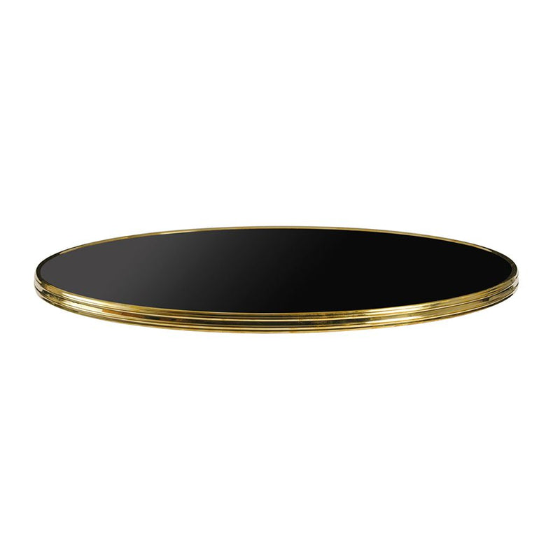 Parisian Table Top - Black With Gold Metal Rim