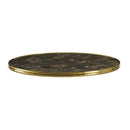 Parisian Table Top - Dark Marble With Gold Metal Rim - NWOF