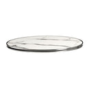 Parisian Table Top - White Marble With Chrome Metal Rim - NWOF
