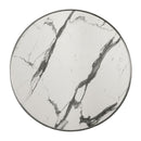 Parisian Table Top - White Marble With Chrome Metal Rim - NWOF
