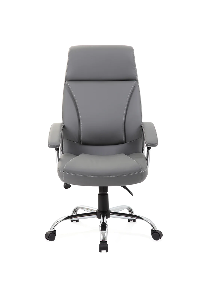 Penza Executive Grey Leather Chair - NWOF