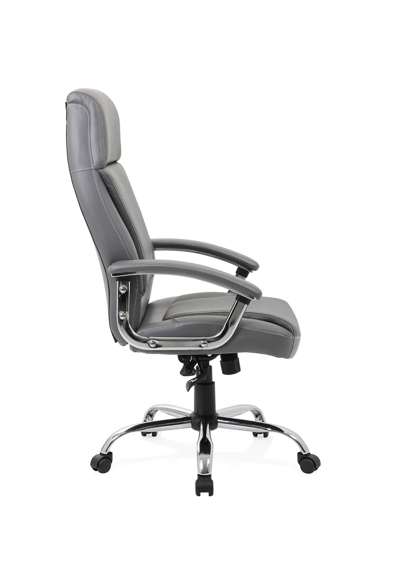 Penza Executive Grey Leather Chair - NWOF