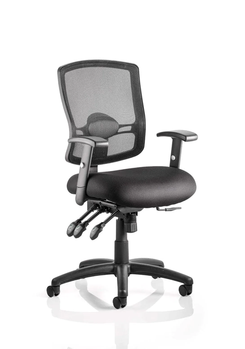 Portland III High Mesh Back Task Operator Office Chair With Arms - NWOF