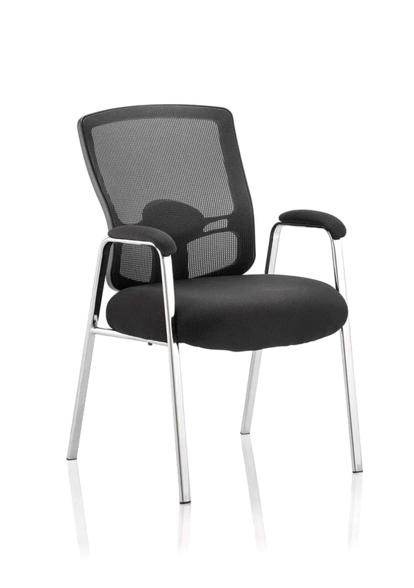 Portland Mesh Back Visitor Chair With Arms (Straight Leg) - NWOF