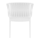 White Portofino stacking armchair by ZAP featuring a sleek modern design and comfortable backrest.