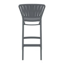 Dark grey Portofino 75 Bar Stool by ZAP with a sleek backrest and modern design, perfect for kitchen or bar seating.