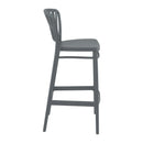 Dark grey Portofino 75 ZAP bar stool with sleek modern design, shown from the side view.