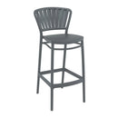 Dark grey ZAP Portofino 75 bar stool with sleek modern design, featuring a cushioned seat and sturdy metal legs.