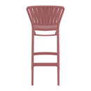 ZAP Portofino 75 Bar Stool with Marsala-colored cushioned seat and backrest, modern design, and metal frame.