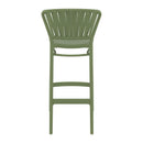 Olive green Portofino 75 ZAP bar stool with a modern design and backrest, ideal for kitchen or bar area seating.