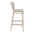 Taupe Portofino 75 ZAP bar stool with sleek design, featuring a comfortable seat and modern metal legs.