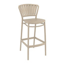 Taupe Portofino 75 ZAP bar stool with sleek wooden legs and cushioned seat, perfect for modern kitchen or bar area.