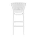 White Portofino 75 ZAP bar stool with a sleek backrest and modern design, perfect for contemporary kitchen or bar areas.