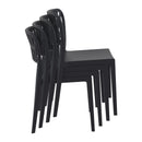 ZAP Portofino stacking side chair with a sleek wooden seat and metal frame, ideal for modern dining or lounge areas.