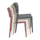 ZAP Portofino stacking side chair with sleek design, featuring a curved seat and metal legs, ideal for modern dining or lounge spaces.