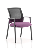 Metro Medium Mesh Back Stacking Visitor Chair With Arms - Bespoke Fabric - NWOF