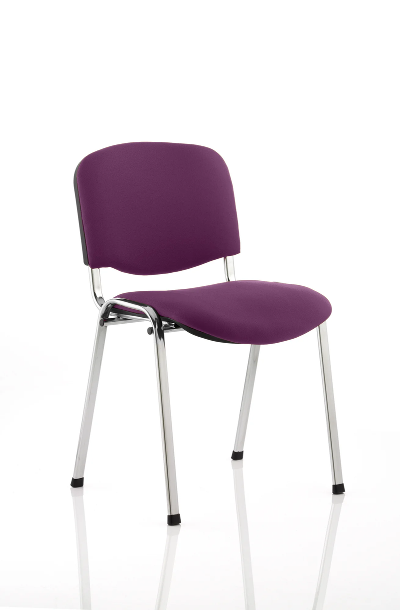 ISO Stacking Visitor/Conference Chair - Bespoke Fabric & Chrome Frame - NWOF