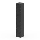 Black Qube Locker by Dynamic, 1800mm high, with a sleek modern design and secure lock mechanism.