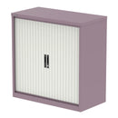 QUBE Tambour Cupboard - Pastel Violet & Satin White - NWOF