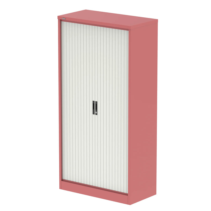 QUBE Tambour Cupboard - Antique Pink & Satin White - NWOF