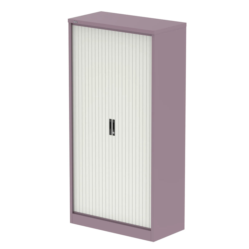 QUBE Tambour Cupboard - Pastel Violet & Satin White - NWOF