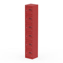 Red Qube Locker by Dynamic, 1800mm high, featuring multiple compartments for secure storage and organization.