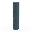 Dynamic Qube Locker 1800mm high in Ocean Cobalt, showing a sturdy metal storage locker with multiple compartments.