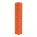 Dynamic Qube Locker 1800mm high in Sienna Orange with multiple compartments and secure locking features.
