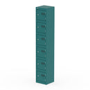 Dynamic Qube Locker 1800mm high in verdigris finish, featuring sturdy metal construction and multiple compartments for secure storage.