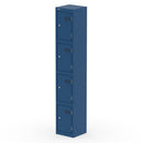 Blue Qube Locker by Dynamic, 1800mm high, showing a sturdy metal locker with multiple compartments and ventilation panels.