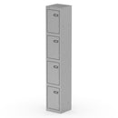 Silver Qube Locker by Dynamic, 1800mm high, with clean metal finish and sturdy design, ideal for secure storage solutions.