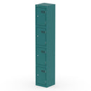 Dynamic Qube Locker 1800mm high in verdigris finish, showing sturdy metal construction and modern design.