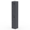 Dynamic Qube Locker 1800mm high in graphite grey, featuring multiple compartments and secure locking system.
