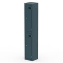 Dynamic Qube Locker 1800mm high in Ocean Cobalt with multiple compartments and secure locking system, shown in a modern storage setting.