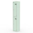 Dynamic Qube Locker 1800mm high in peppermint green, featuring multiple compartments and a sturdy metal frame.