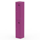 Dynamic Qube Locker 1800mm high in Traffic Purple, showcasing a sleek, modern locker with multiple compartments and sturdy design.