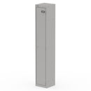 Dynamic Qube Locker 1800mm high in goose grey, front view showing sturdy metal construction and modern design.