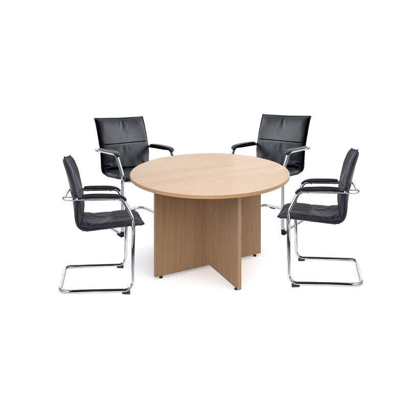 Arrow Head Leg Circular Meeting Table 1200mm - Black