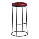 Max 75 High Stool - Black Frame With Faux Leather Seat Pad - NWOF