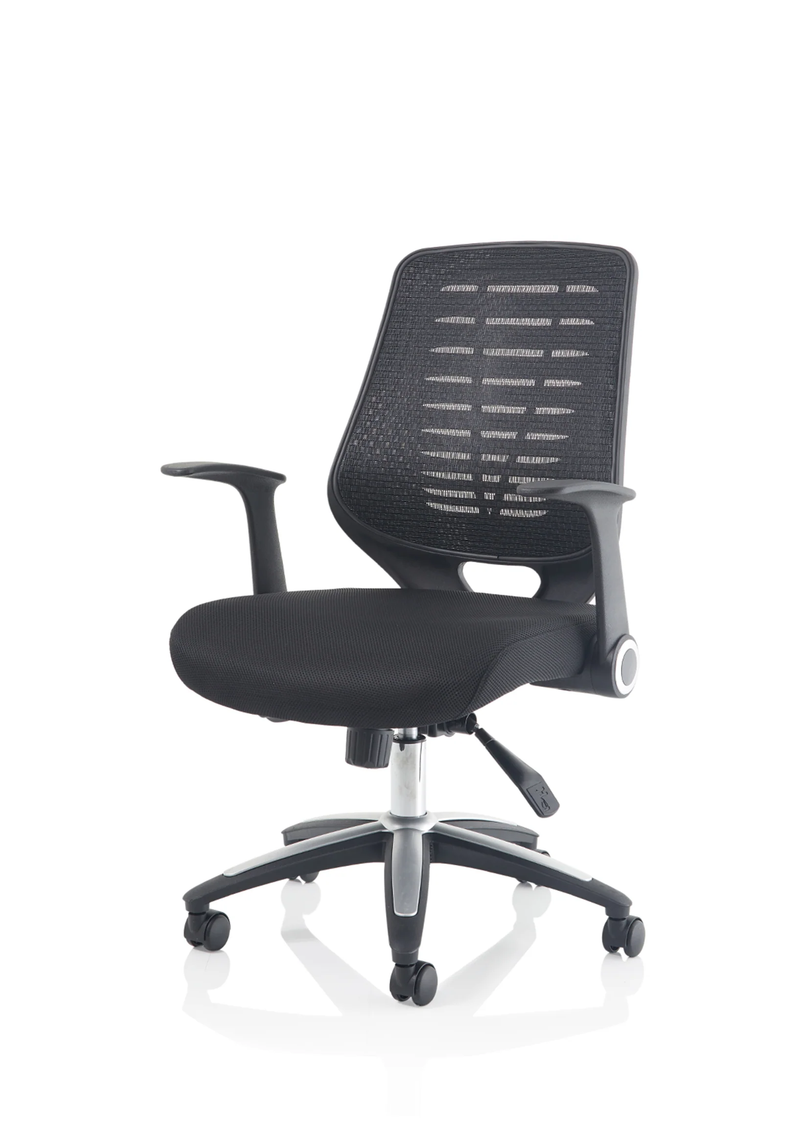 Relay Task Operator Chair Airmesh Seat Black Back With Arms - NWOF
