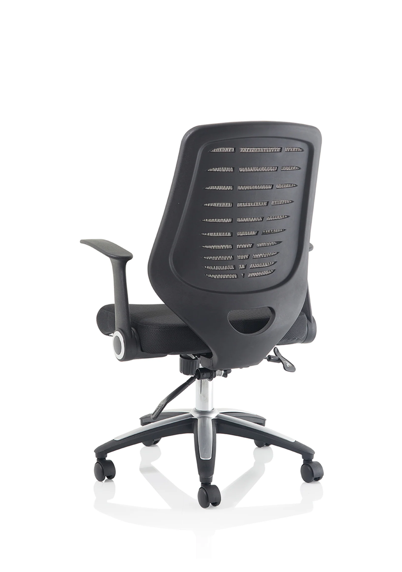 Relay Task Operator Chair Airmesh Seat Black Back With Arms - NWOF