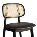 Relish Bar Stool - Satin Black With Natural Cane Back & Lascari Seat Pad - NWOF