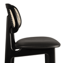 Relish Bar Stool - Satin Black With Natural Cane Back & Lascari Seat Pad - NWOF